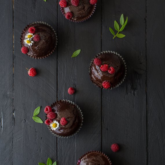 Čokoládové muffiny s polevou