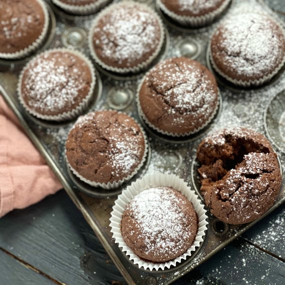 Muffinki sernikowo-kakaowe