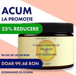 Colagen hidrolizat din pește, cu acid hialuronic și vitaminele C și E (aromă de mango)