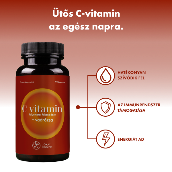 Fokozatosan felszabaduló C-vitamin csipkebogyó kivonattal