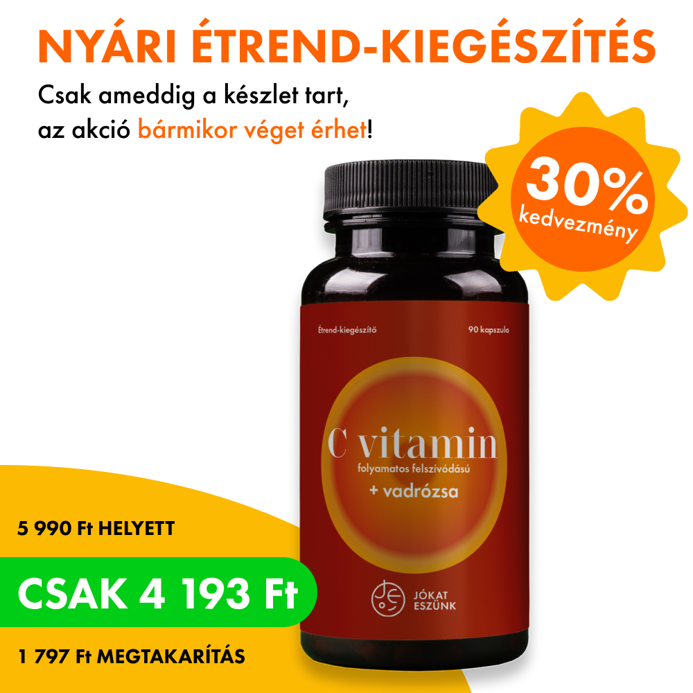 Fokozatosan felszabaduló C-vitamin csipkebogyó kivonattal