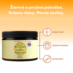 Hydrolyzovaný rybí kolagén s kyselinou hyalurónovou a vitamínom C a E (príchuť mango)