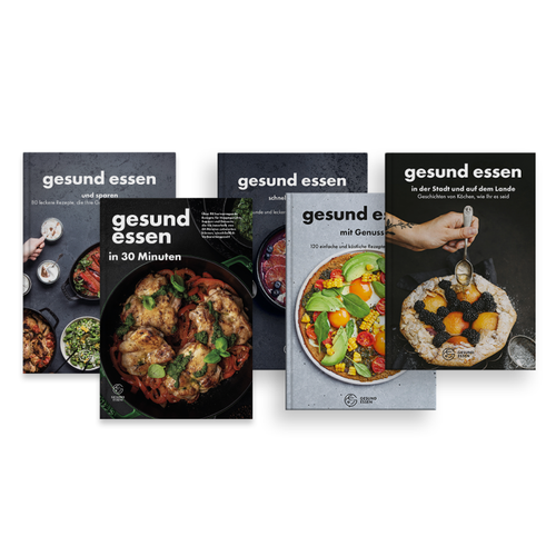 Komplettes Kochbuchset Gesund essen – 5 Kochbücher