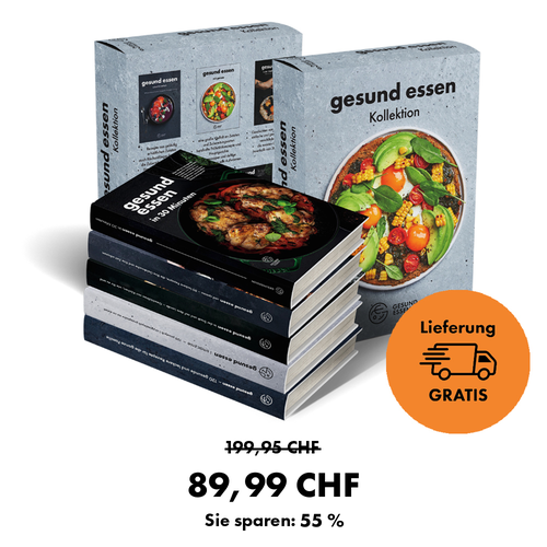 Komplettes Kochbuchset Gesund essen – 5 Kochbücher mit Geschenkbox