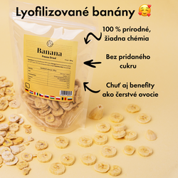 Lyofilizované banány 🍌 (sušené mrazom) 100 g balenie