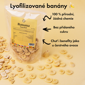 Lyofilizované banány 🍌 (sušené mrazem) 100 g balení