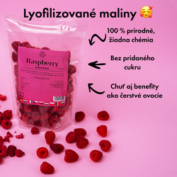 Lyofilizované maliny 🥰 (sušené mrazom) 100 g balenie