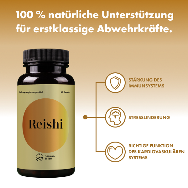 Reishi Premium Pilz-Extrakt – 120 Kapseln, hochdosiert