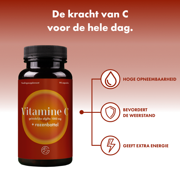 Vitamine C geleidelijke afgifte met rozenbottelextract